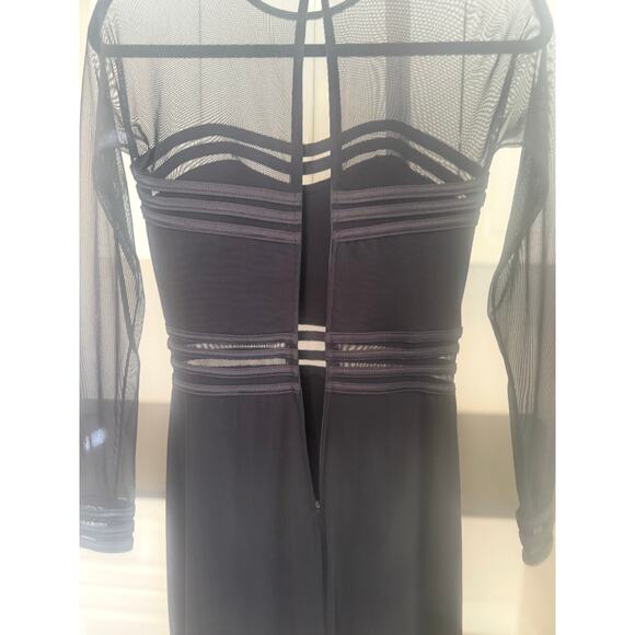 TADASHI stunning sheer black body con dress Size S gown cocktail formal holiday - Picture 13 of 13